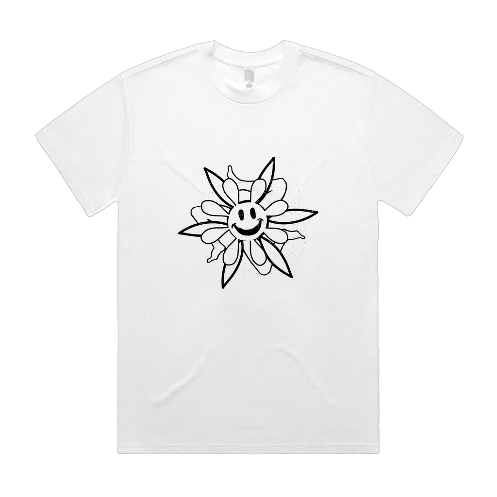 Flower Print Unisex Heavy Tee